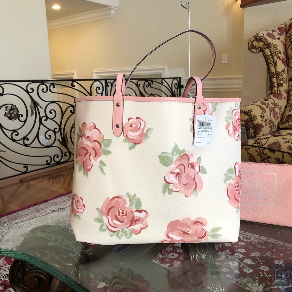 2pcs Coach floral reversible tote handbag&wallet - Picture 6 of 8